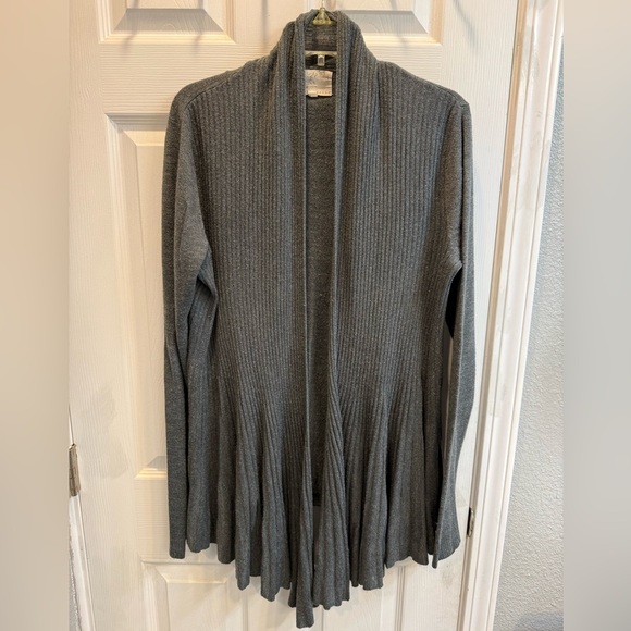 Debbie Morgan Sweaters - Debbie Morgan Charcoal Open Front Cardigan